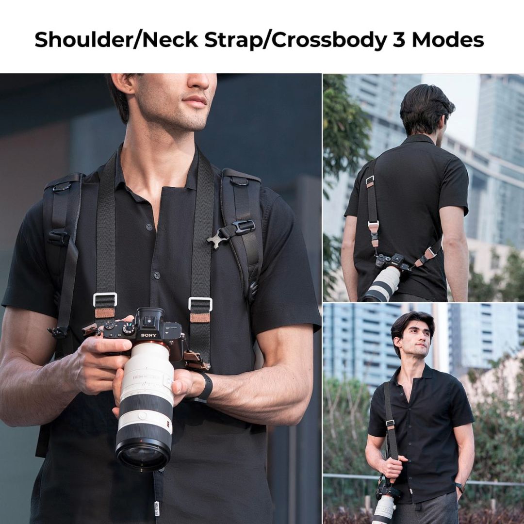 K&F Concept 32mm Camera Neck Strap sa Quick Release-om URBAN WANDER 01 (Crni) KF13.115V1 - 2